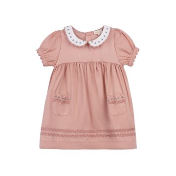 Looms Wave Collection Tulip Collar SS Dress Rose