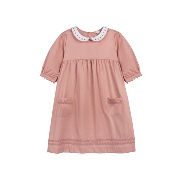 Looms Wave Collection Tulip Collar 3/4 Dress Rose