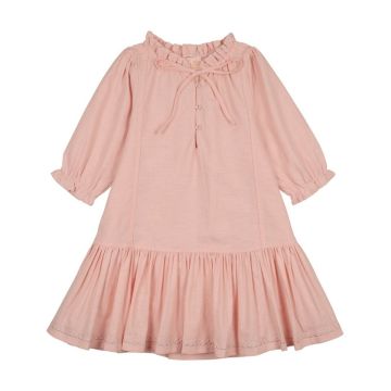 Little Tempest Girls Ramie Dress 3/4 Sleeves Pink