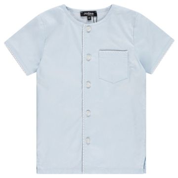 Jaybee Checked Trim SS Trim Shirt French Blue