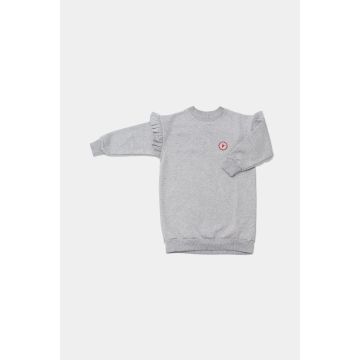 Booso FRILL GRAY MARL DRESS