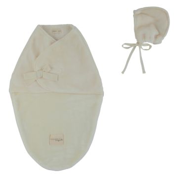 cream bebe Bamboo Swaddler/Hat Milk