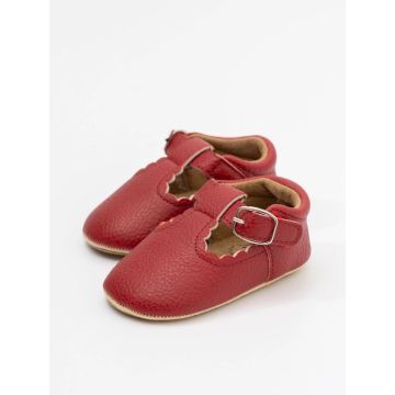 Marie Nicole T-Strap Scalloped Buckle Shoes