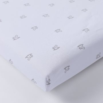 Petit Clair Horse Printed Crib Sheet