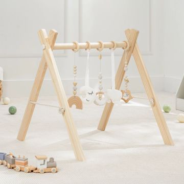Comfy Cubs Foldable Baby Play Gym with 5 Hanging Toys