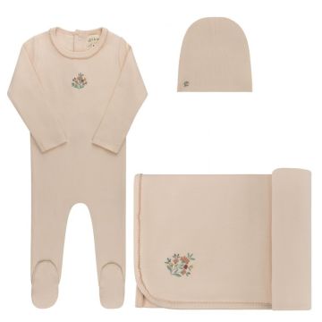 Ely's and Co Ribbed Floral Embroidered Take Me Home Set