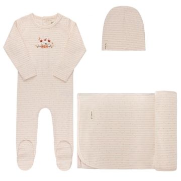 Ely's and Co Floral Stripe Collection Ivory Pink Take Me Home Set