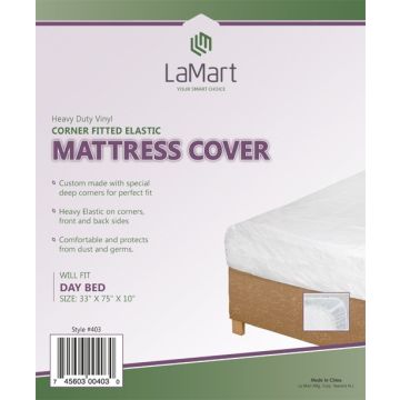 La Mart 403 Heavy Duty Vinyl Corner Fitted Mattress Cover (33 x 75)