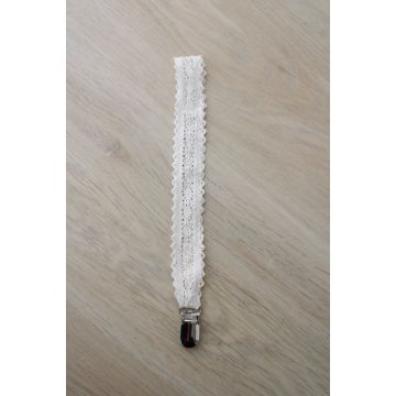 Little Threads White Scalloped Crotchet Pacifier Clip