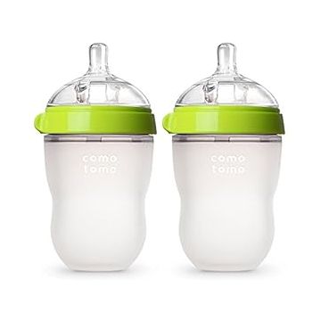 Comotomo Baby Bottle, Double Pack - 8 oz - Green