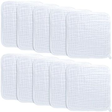 Comfy Cubs Muslin Washcloths White 10pk