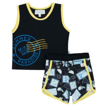 Mis Mini POSTCARD SWIM TANK and SHORTS SET