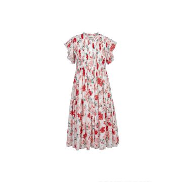 Penille RED ROSES DRESS Ivory/Red
