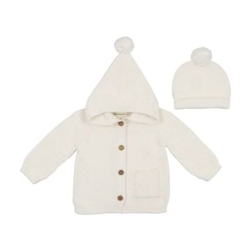 Mema Knits Hooded Knit Sweater + Beanie