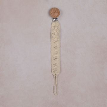 Petit Bebelu Popcorn Knit Pacifier Holder Ivory