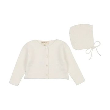 Mema Knits Knit Cardigan + Bonnet