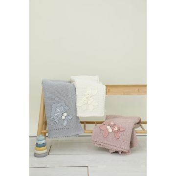 Inimini Grey Blue Knit Blanket