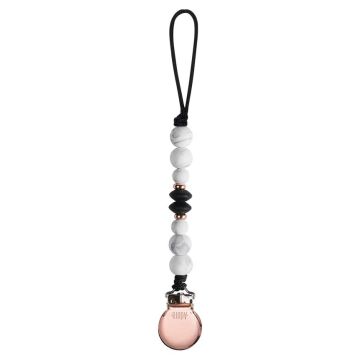Adora pacifier clip in Black marble