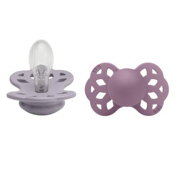 BIBS Infinity 2 PACK Silicone Symmetrical Fossil Grey/Mauve