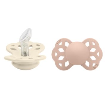 BIBS Infinity 2 PACK Silicone Anatomical Ivory/Blush
