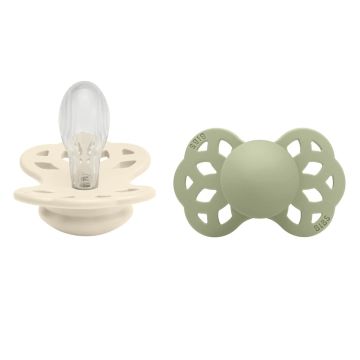BIBS Infinity 2 PACK Silicone Symmetrical Ivory/Sage