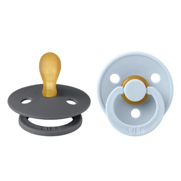 BIBS Colour 2 PACK Latex Symmetrical Iron/Baby Blue