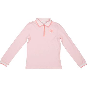 Charlotte & George Sleeves Polo Top With Contrast Trim