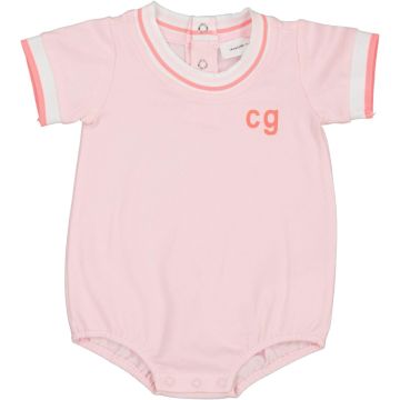 Charlotte & George Baby Short Onesie With Stripe Trim