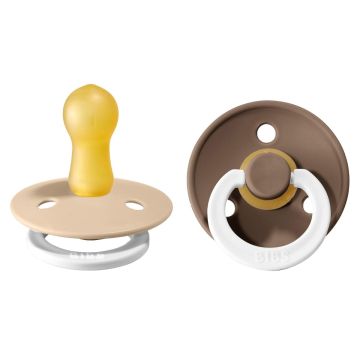 BIBS Colour 2 PACK Latex Vanilla GLOW/Dark Oak GLOW