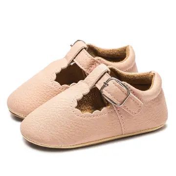 HeyPeacock Baby Girl's Scalloped, T-strap All Occasion Shoes
