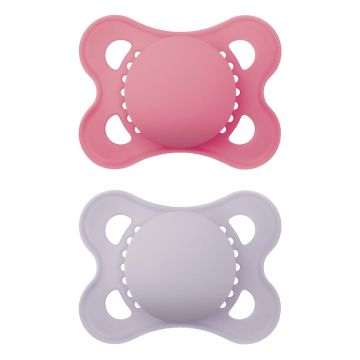 MAM Matte Original Unprinted Pacifier 0-6 Months - Girl - 2pc