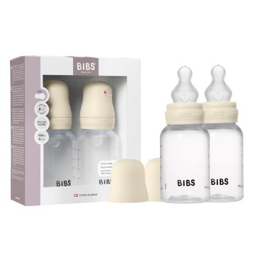 Bibs Baby BPA-Free PP Bottle Set 5oz 2 Pack Silicone - Ivory