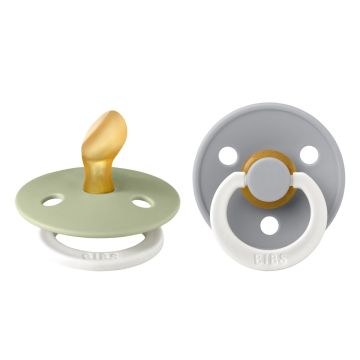 BIBS Colour 2 PACK Latex Anatomical Sage GLOW/Cloud GLOW