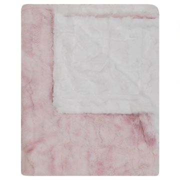Bondoux Fuzzy Blanket Tie Dye Pink/White
