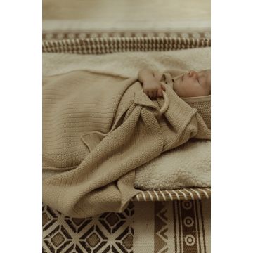 Peluche Ribbed Knit teether Tan