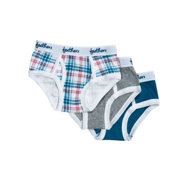 Feathers Boys Multi Plaid Briefs Multi