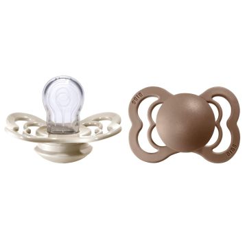 BIBS Supreme 2 PACK Silicone Vanilla/Dark Oak