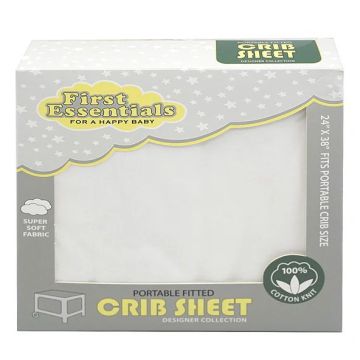 First Essentials Crib Sheet White