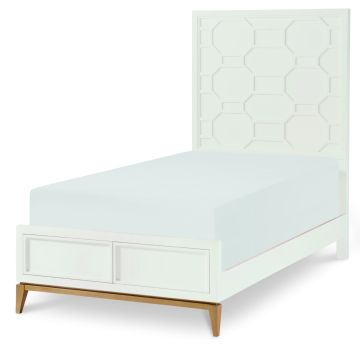 Rachael Ray Home Chelsea Twin Panel Bed in White/Gold