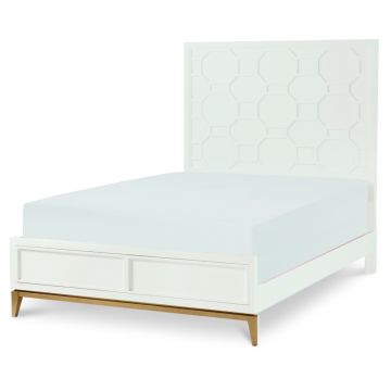 Rachael Ray Home Chelsea Full Panel Bed in White/Gold