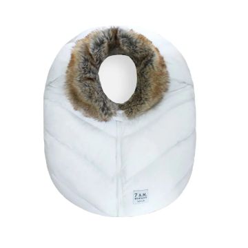 White faux Fur Car seat Cocoon