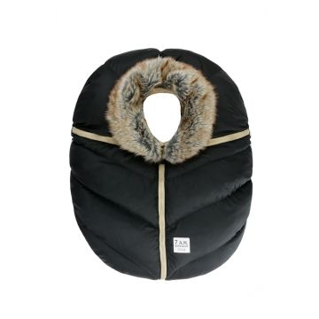 7Am Car Seat Cocoon Tundra Faux Fur-Black