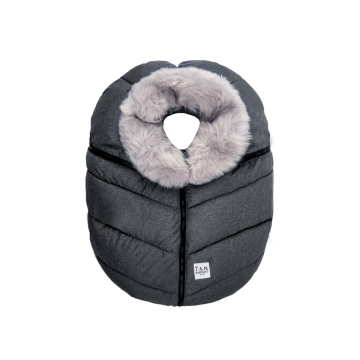 7Am Car Seat Cocoon Tundra Faux Fur- Dark Heather Grey