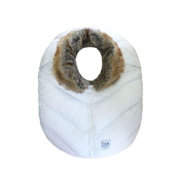7Am Car Seat Cocoon Tundra Faux Fur- White