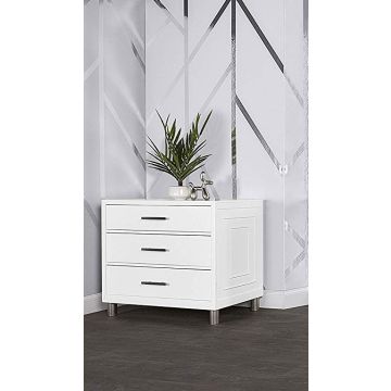 Evolur Art Deco 3 Drawer Chest White