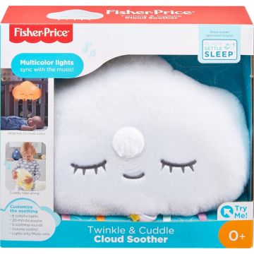 Fisher-Price Baby Toy Twinkle & Cuddle Cloud Soother Plush Crib-Attach Sound Machine with Lights & Music for Newborns 0+ Months
