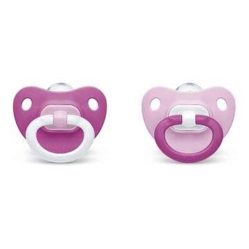 NUK Orthodontic Pacifiers Girls, 0-6 Months, 2 Pack