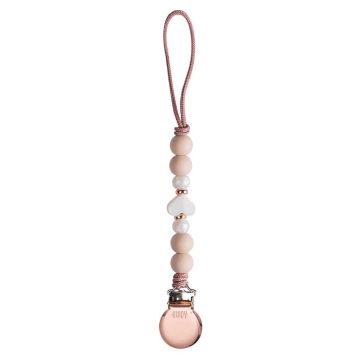 Adora pacifier clip in Blush pearl