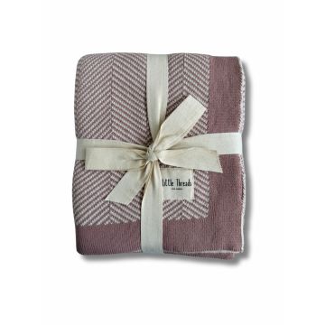 Little Threads Herringbone Knit Blanket