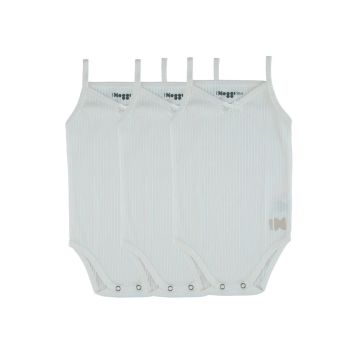 Noggie Ribbed White Baby Girls Undershirts